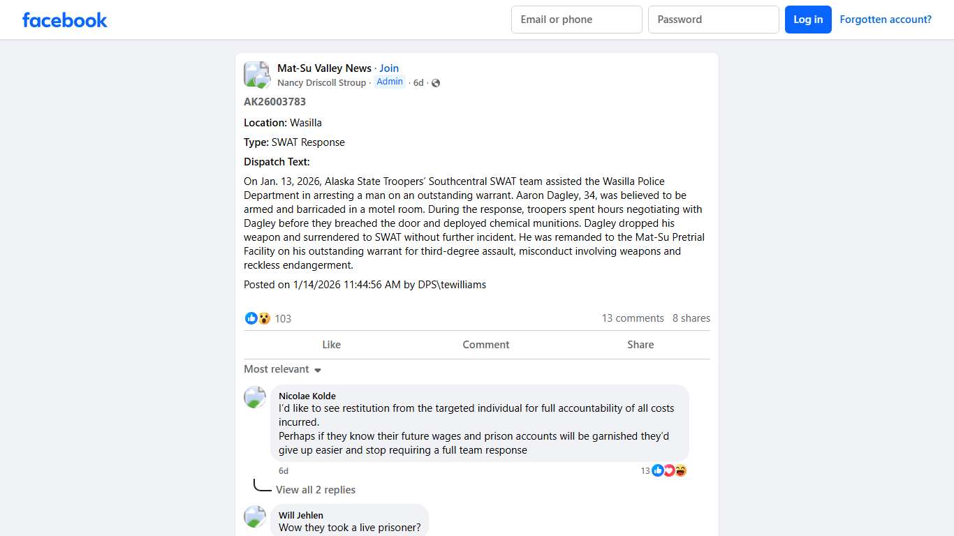 Mat-Su Valley News | AK26003783 | Facebook