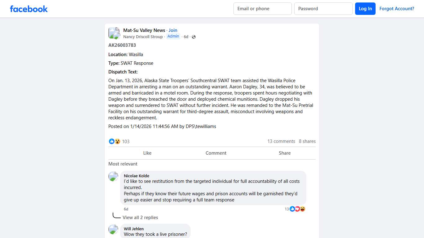 Mat-Su Valley News | AK26003783 | Facebook